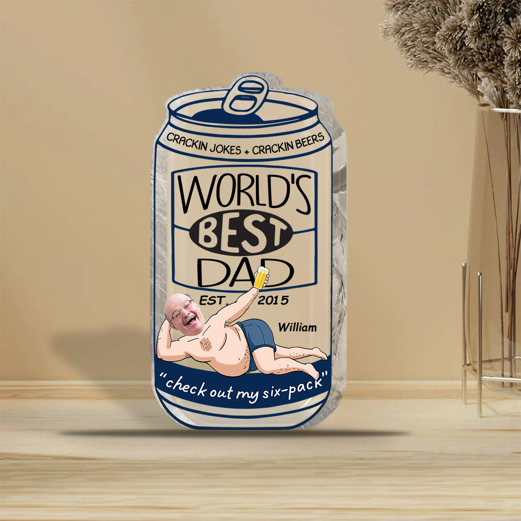 Meilleur papa du monde - Plaque acrylique personnalisée pour la fête des pères