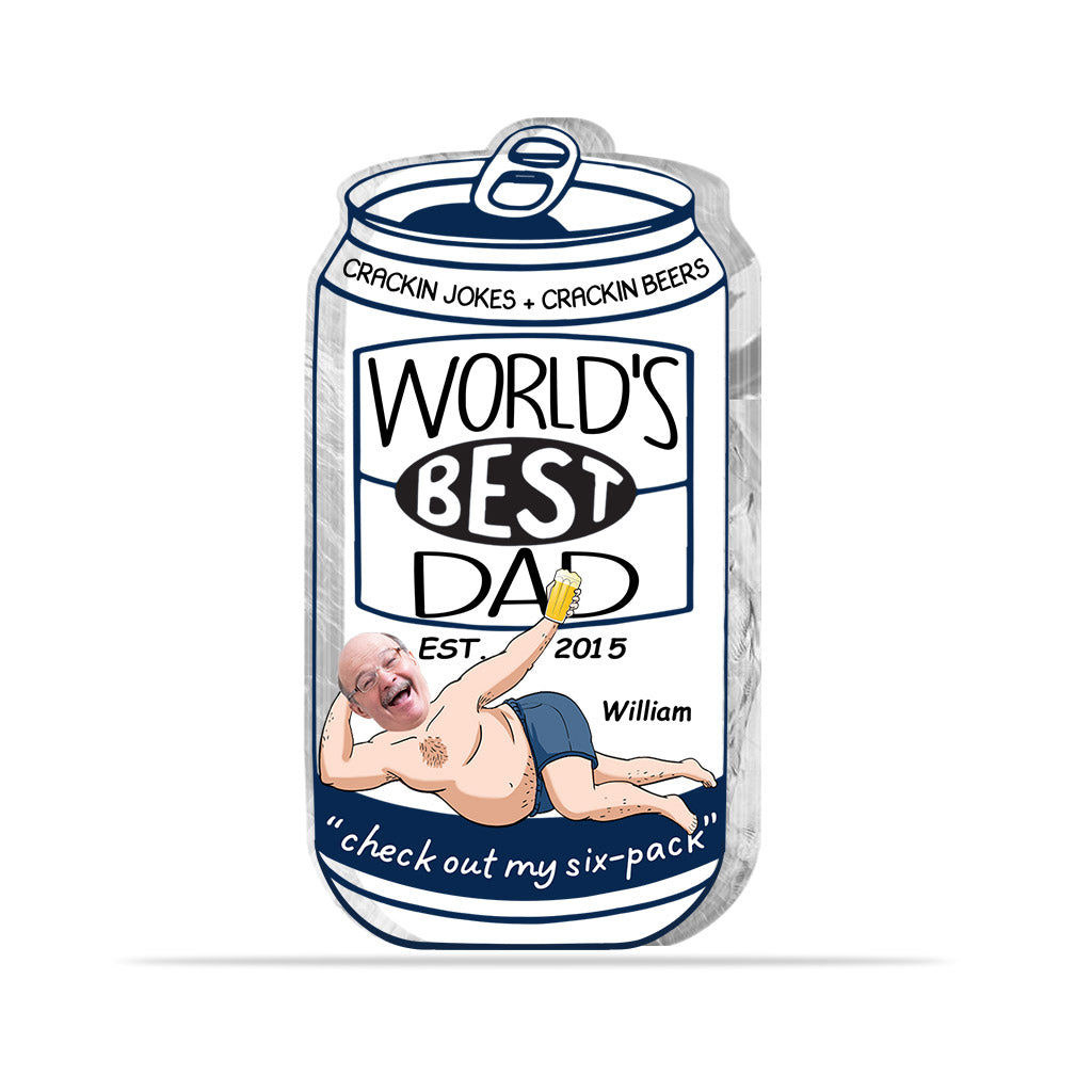 Meilleur papa du monde - Plaque acrylique personnalisée pour la fête des pères