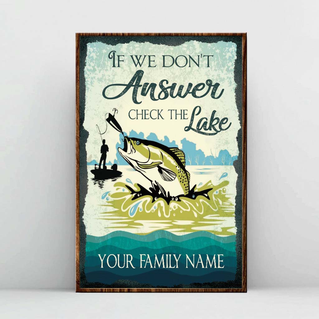 Si nous ne répondons pas - Panneau métallique rectangulaire personnalisé sur le thème de la pêche
