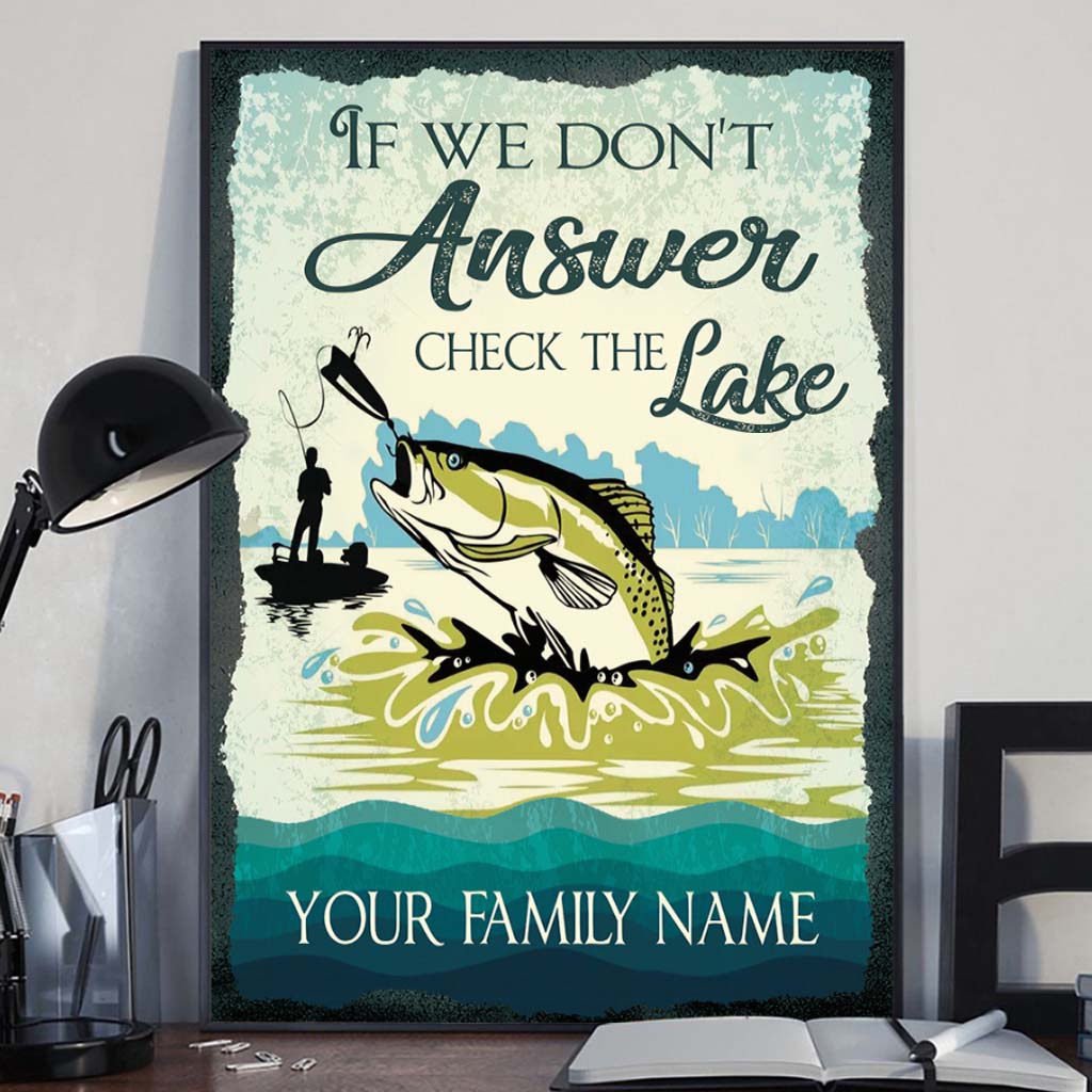 Si nous ne répondons pas - Panneau métallique rectangulaire personnalisé sur le thème de la pêche