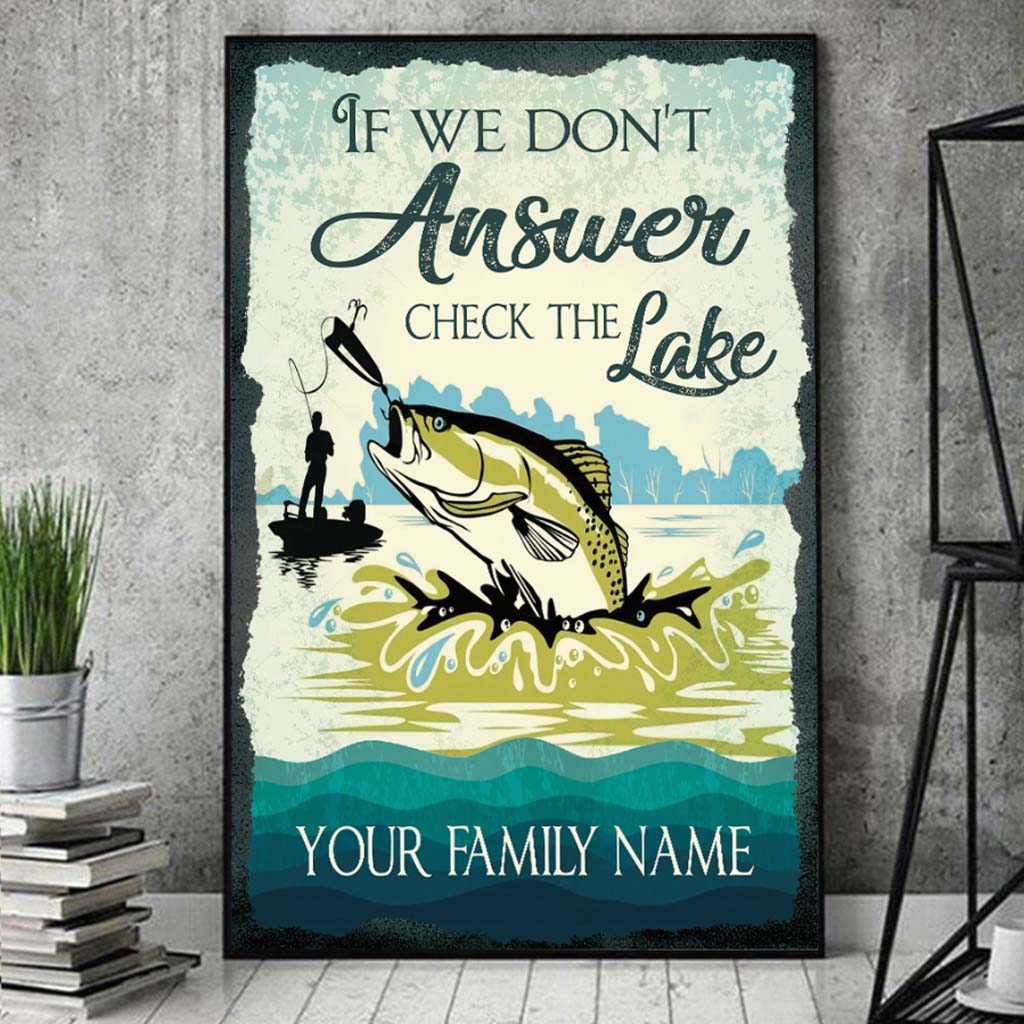 Si nous ne répondons pas - Panneau métallique rectangulaire personnalisé sur le thème de la pêche