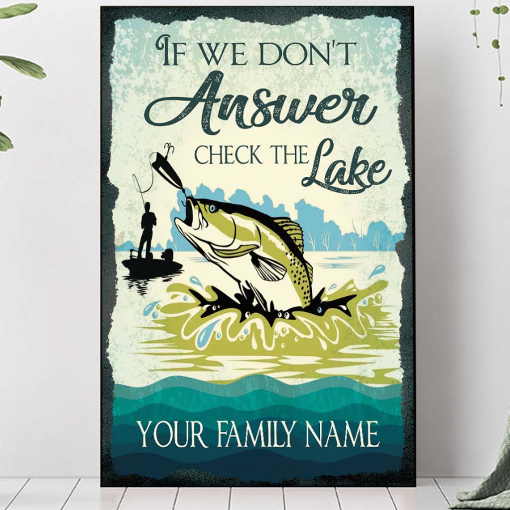 Si nous ne répondons pas - Panneau métallique rectangulaire personnalisé sur le thème de la pêche