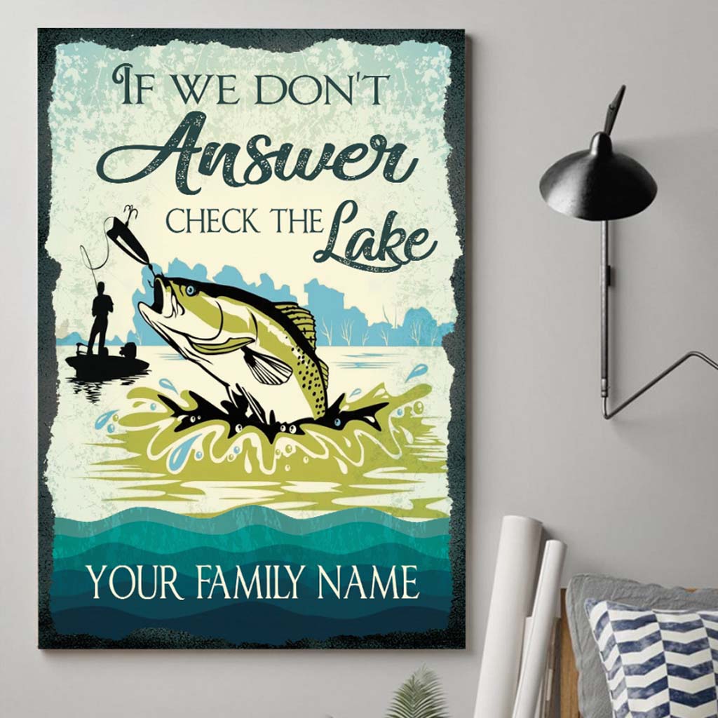 Si nous ne répondons pas - Panneau métallique rectangulaire personnalisé sur le thème de la pêche