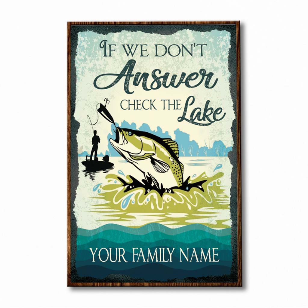 Si nous ne répondons pas - Panneau métallique rectangulaire personnalisé sur le thème de la pêche