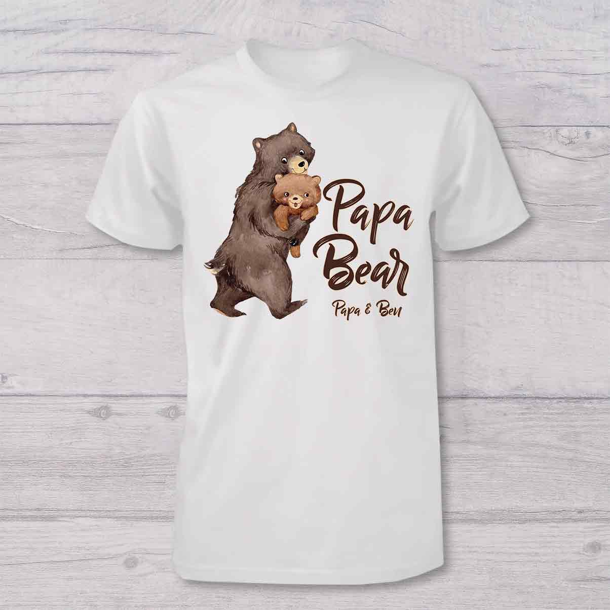 Papa Ours Bébé Ours - T-shirt personnalisé pour papa et body pour bébé