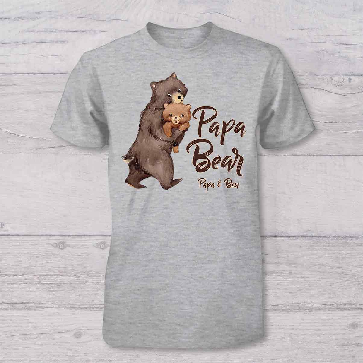 Papa Ours Bébé Ours - T-shirt personnalisé pour papa et body pour bébé