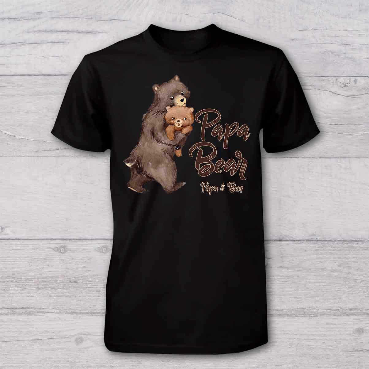 Papa Ours Bébé Ours - T-shirt personnalisé pour papa et body pour bébé