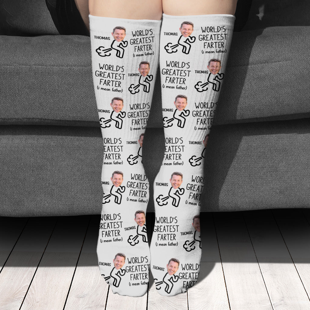Chaussettes personnalisées pour papa : Le plus grand péteur du monde