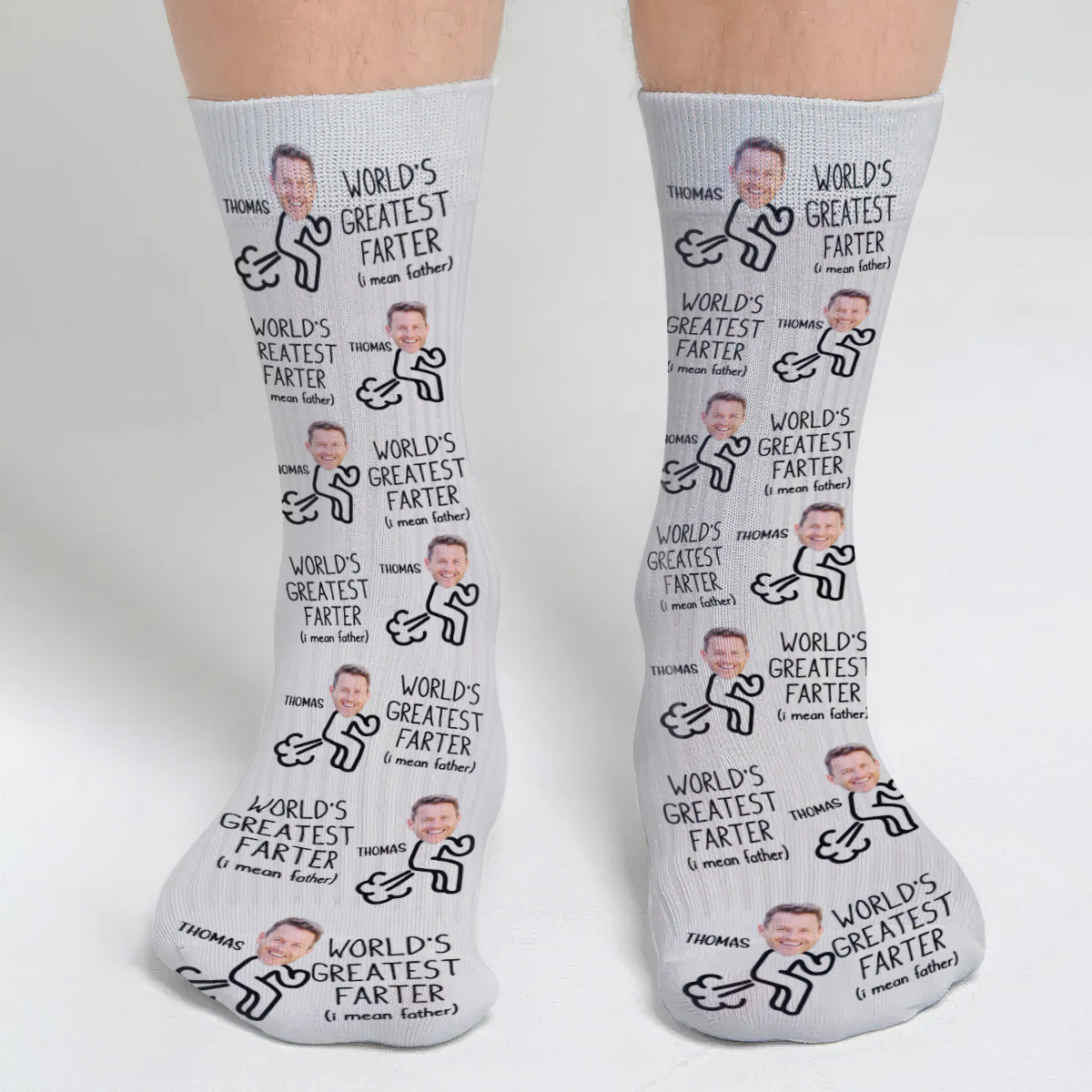 Chaussettes personnalisées pour papa : Le plus grand péteur du monde