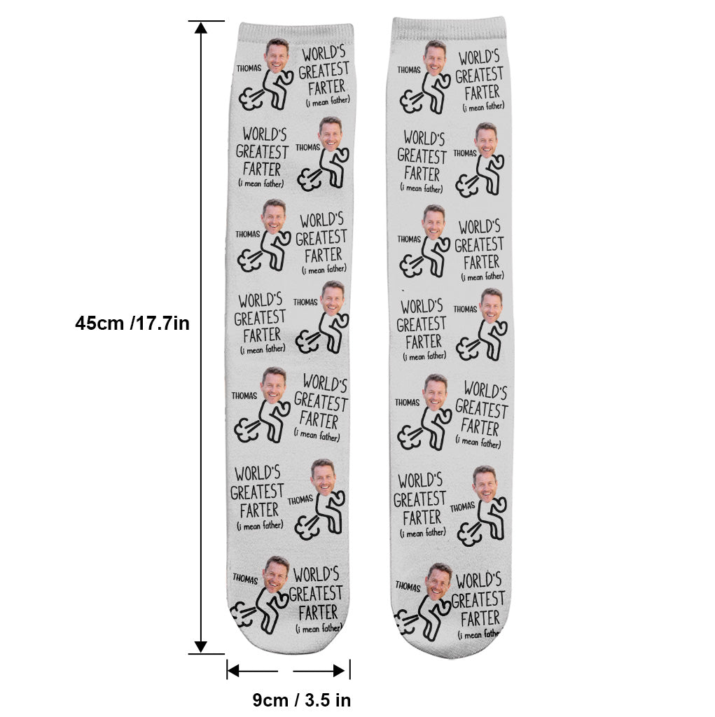 Chaussettes personnalisées pour papa : Le plus grand péteur du monde