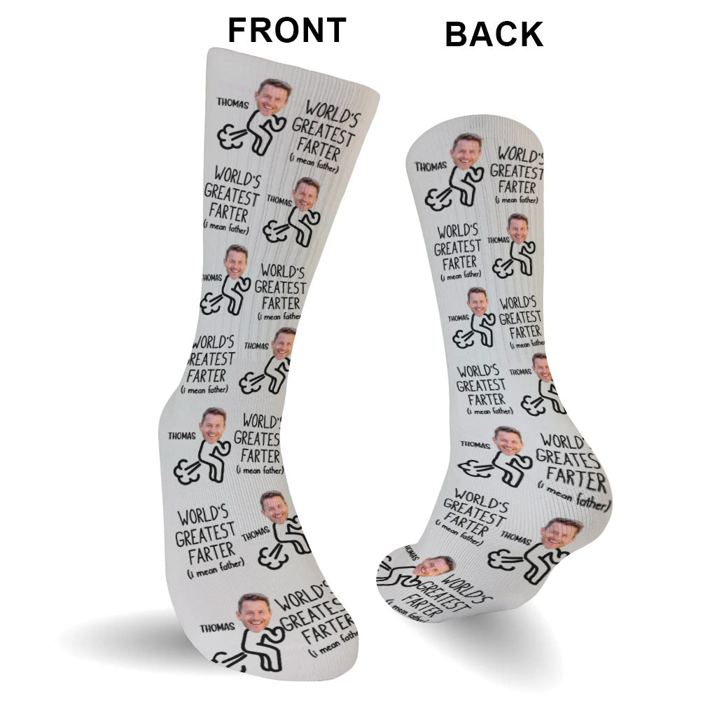 Chaussettes personnalisées pour papa : Le plus grand péteur du monde