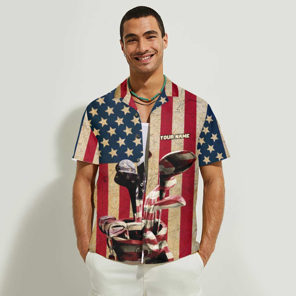 Drapeau de golf Freedom - Chemise hawaïenne personnalisée pour la fête de l'indépendance