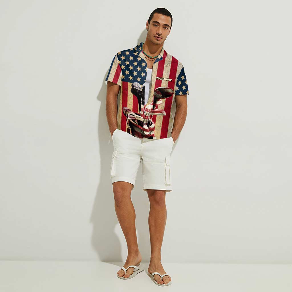Drapeau de golf Freedom - Chemise hawaïenne personnalisée pour la fête de l'indépendance