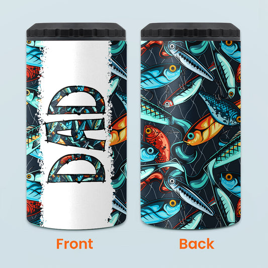 Reel Cool Dad - Fishing gift for dad, grandpa, him, husband - Personalized Can Cooler