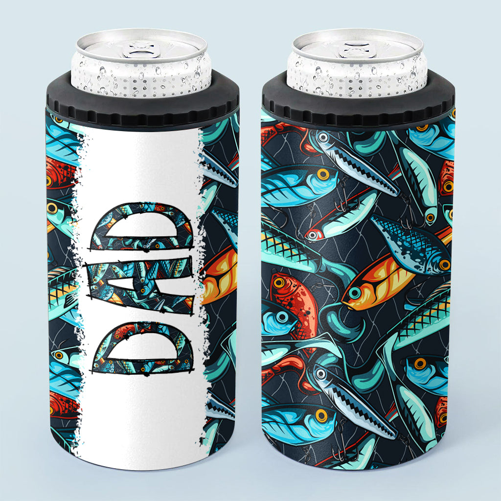 Reel Cool Dad - Cadeau de pêche pour papa, grand-père, lui, mari - Refroidisseur de canettes personnalisé