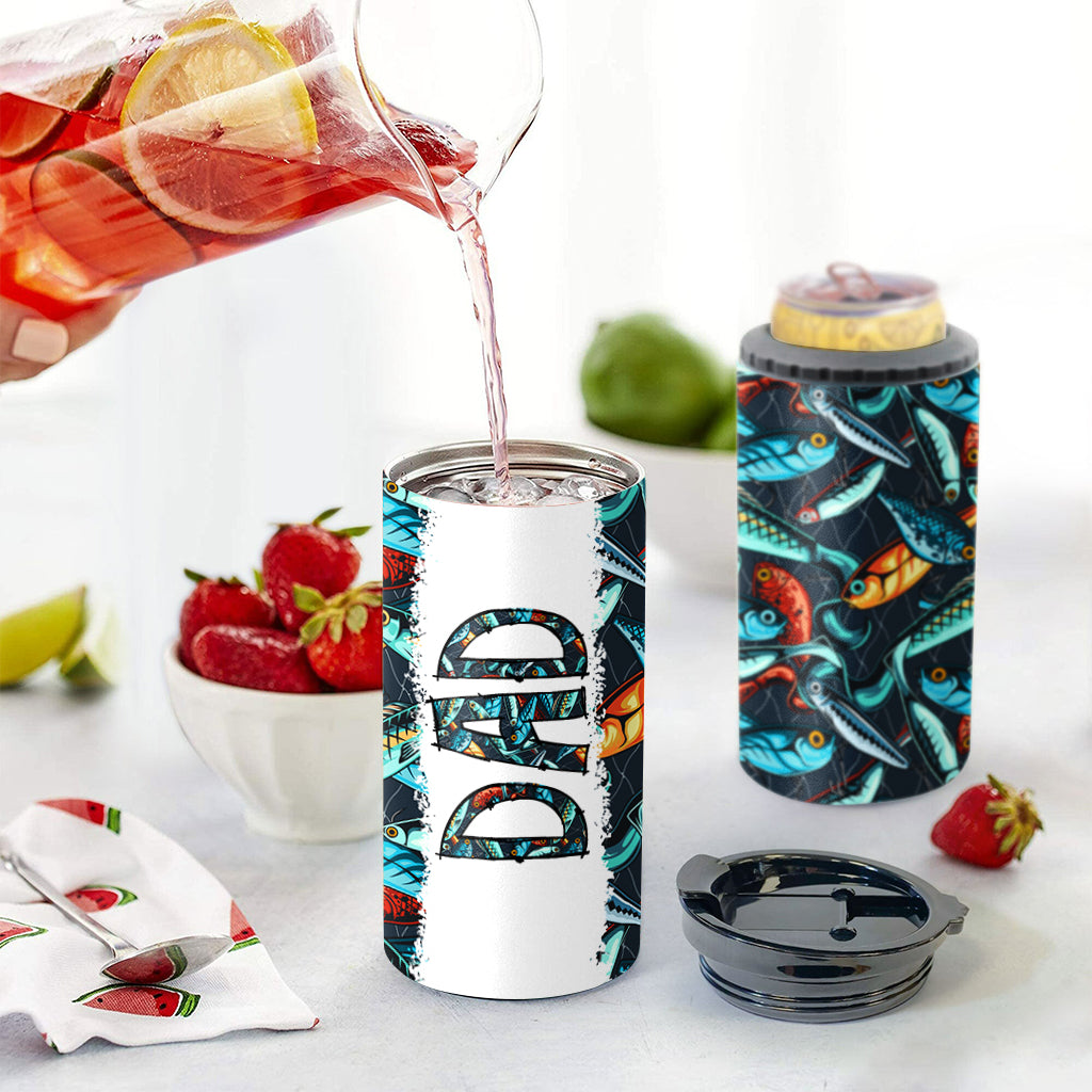 Reel Cool Dad - Cadeau de pêche pour papa, grand-père, lui, mari - Refroidisseur de canettes personnalisé