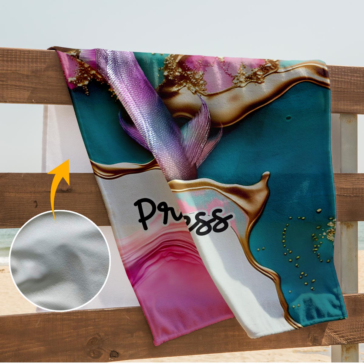 Murmures de l'océan - Serviette de plage personnalisée pour les amoureux de la mer