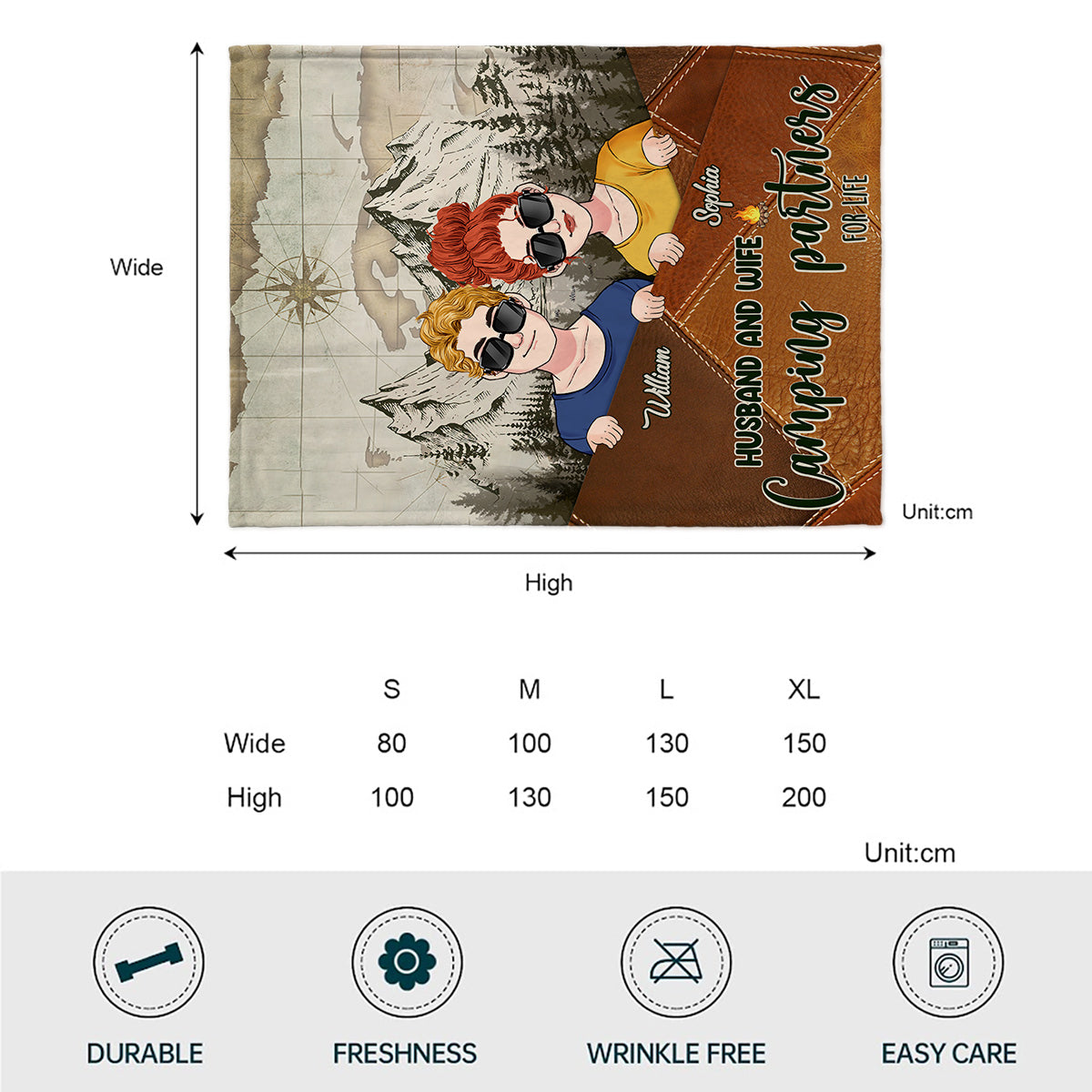 Partenaires de camping pour la vie - Couverture de camping personnalisée