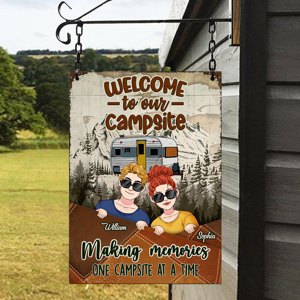 Partenaires de camping pour la vie - Panneau métallique rectangulaire personnalisé pour le camping
