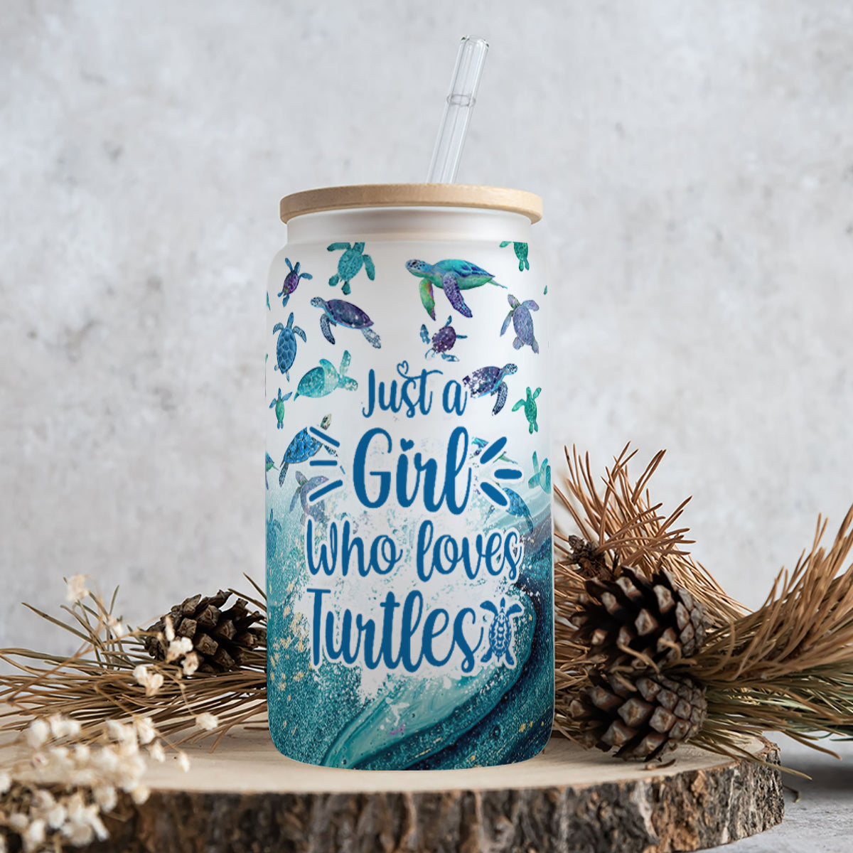 Appartenir à la mer - Verre à canette personnalisé Tortue