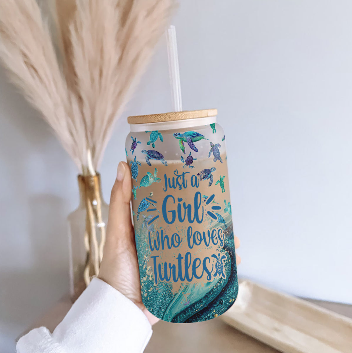 Appartenir à la mer - Verre à canette personnalisé Tortue