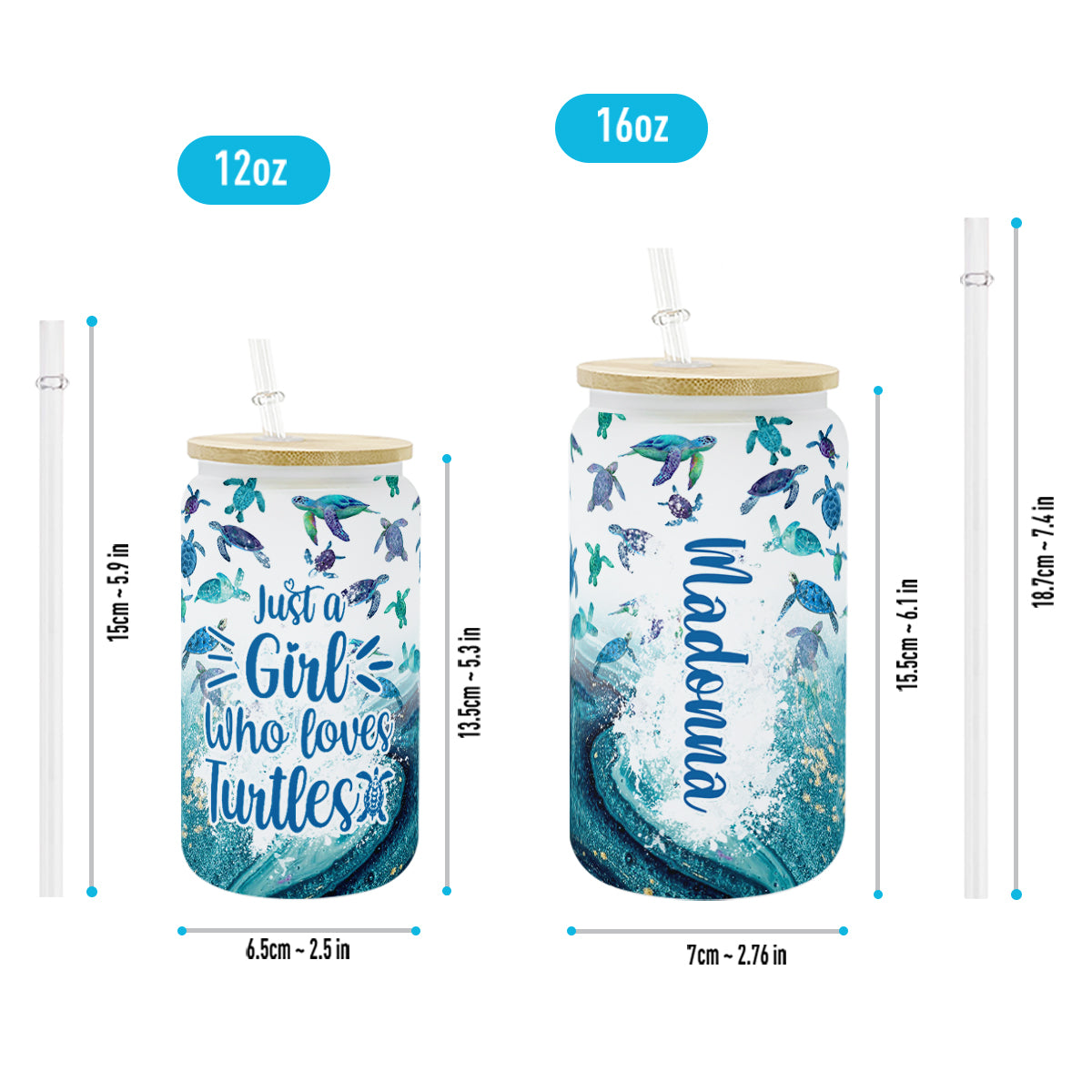 Appartenir à la mer - Verre à canette personnalisé Tortue