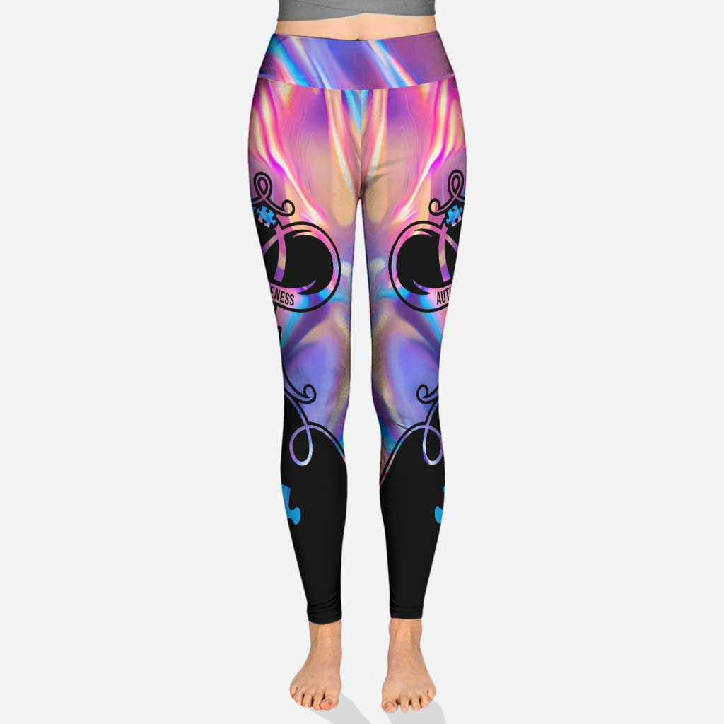 L'amour n'a pas besoin de mots - Leggings et débardeur ajouré pour la sensibilisation à l'autisme