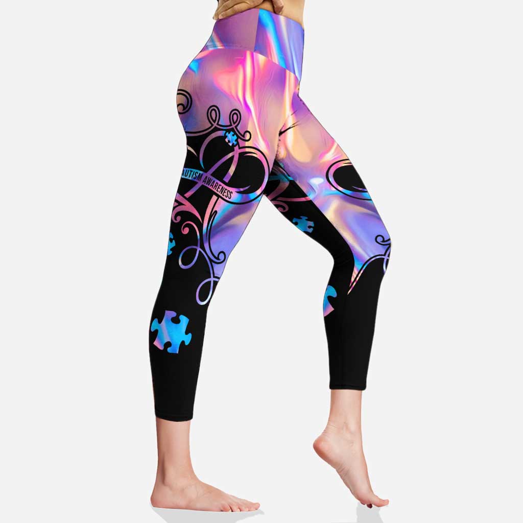 L'amour n'a pas besoin de mots - Leggings et débardeur ajouré pour la sensibilisation à l'autisme