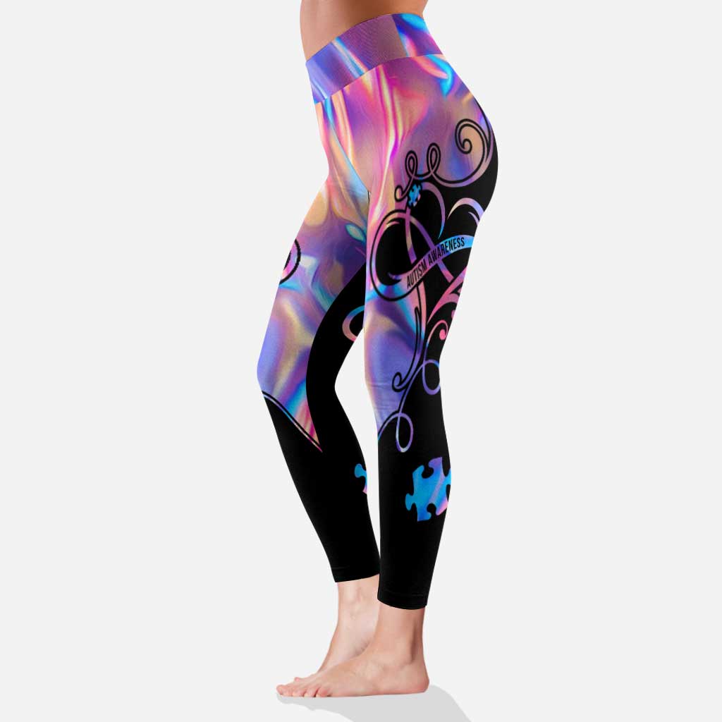 L'amour n'a pas besoin de mots - Leggings et débardeur ajouré pour la sensibilisation à l'autisme