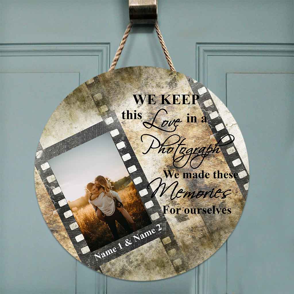 We Keep This Love - Couple Personalized Round Wood Sign