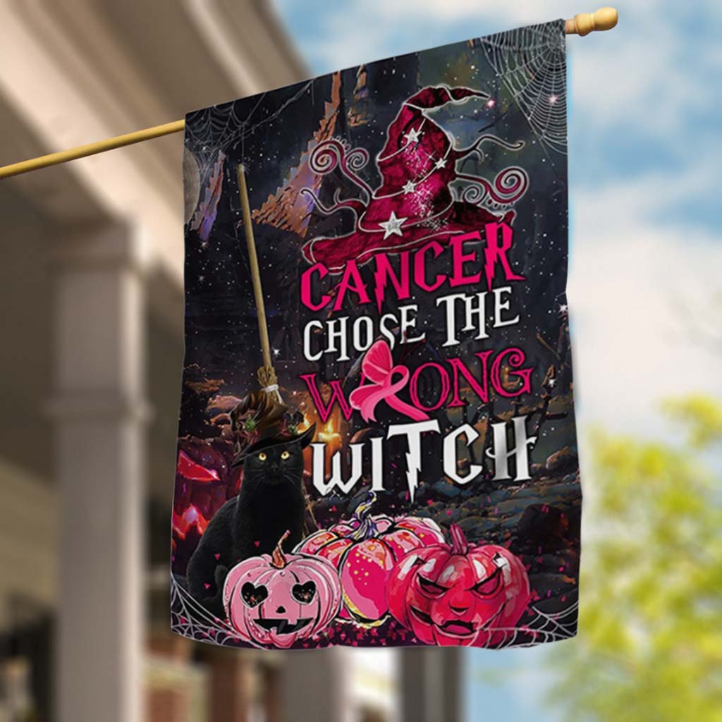 Cancer : Choisir la mauvaise sorcière pour Halloween - Drapeau de sensibilisation au cancer du sein 092021