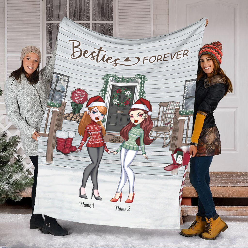 Couverture de Noël personnalisée Bestie - Bestie