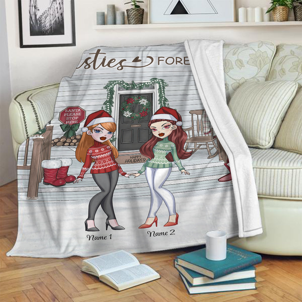 Couverture de Noël personnalisée Bestie - Bestie