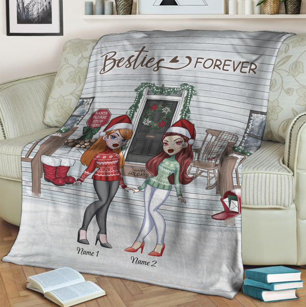 Couverture de Noël personnalisée Bestie - Bestie