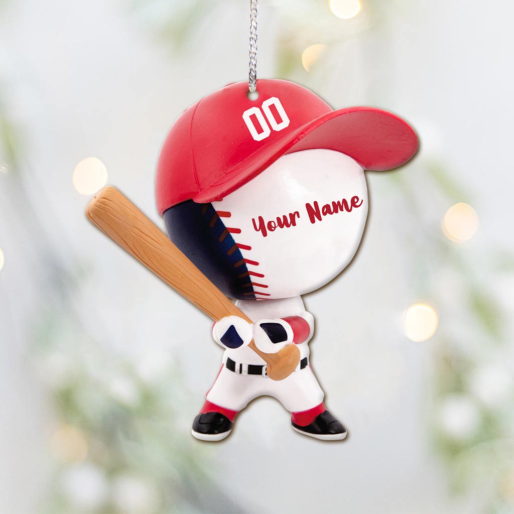 Baseball Figure - Personalized Christmas Baseball Ornament (Printed On Both Sides)