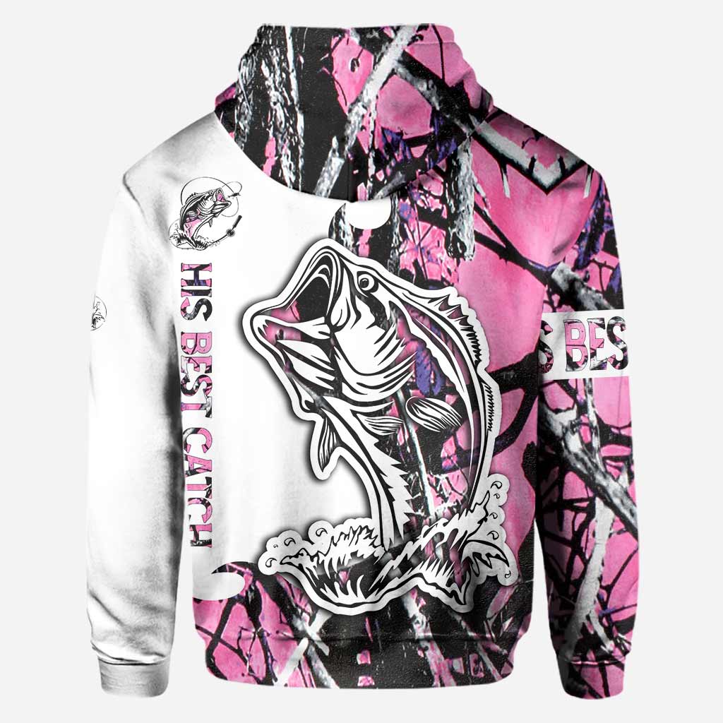 His Best Catch - Personalized Fishing All Over T-shirt and Hoodie