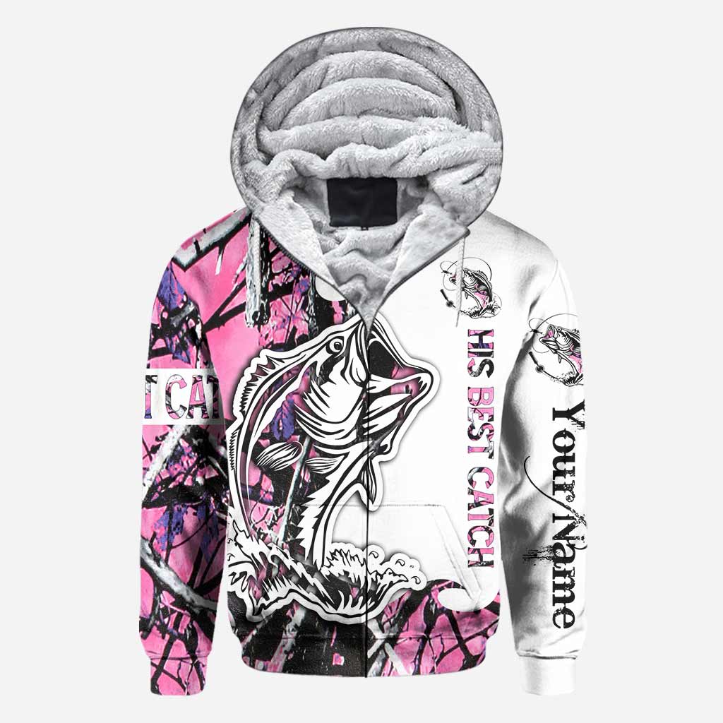 His Best Catch - Personalized Fishing All Over T-shirt and Hoodie