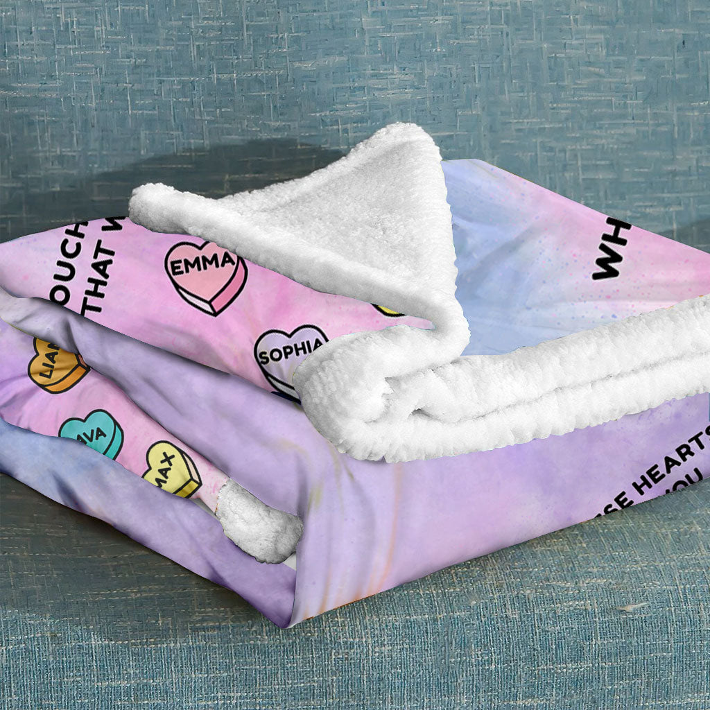 Grandma's Sweat Hearts - Personalized Valentine Grandma Blanket
