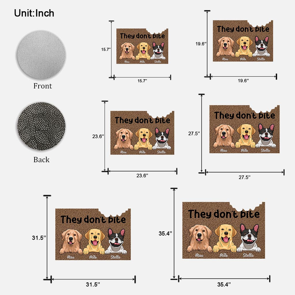 Attention aux chiens ! - Paillasson personnalisé en forme de chien
