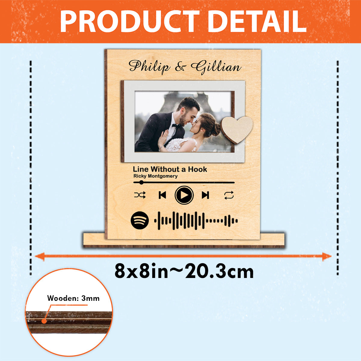 Notre chanson - Couple personnalisé - Grand lit autoportant à 3 niveaux