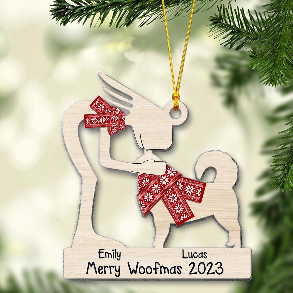 Joyeux Woofmas ! Cadeau pour les amoureux des chiens - Ornement personnalisé
