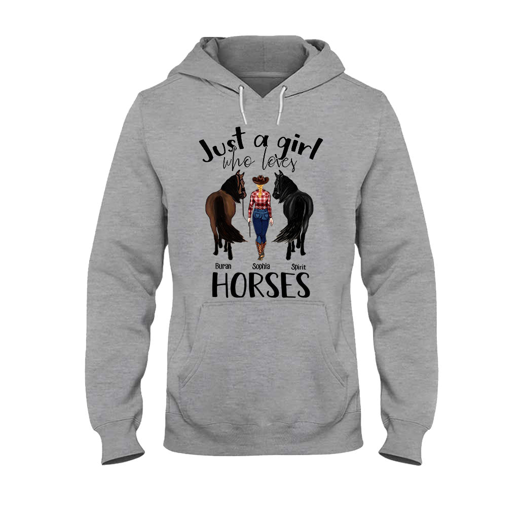 Juste une fille qui aime les chevaux - T-shirt et sweat à capuche personnalisés avec motif cheval