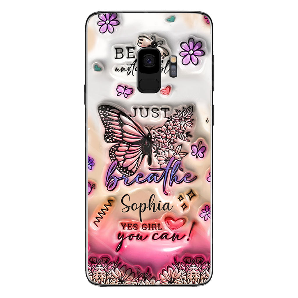 Positive Affirmations Butterfly - Personalized Butterfly Clear Phone Case
