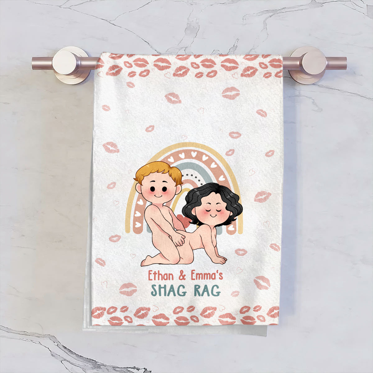 Serviette de toilette personnalisée pour couple - Shag Rag après l'amour