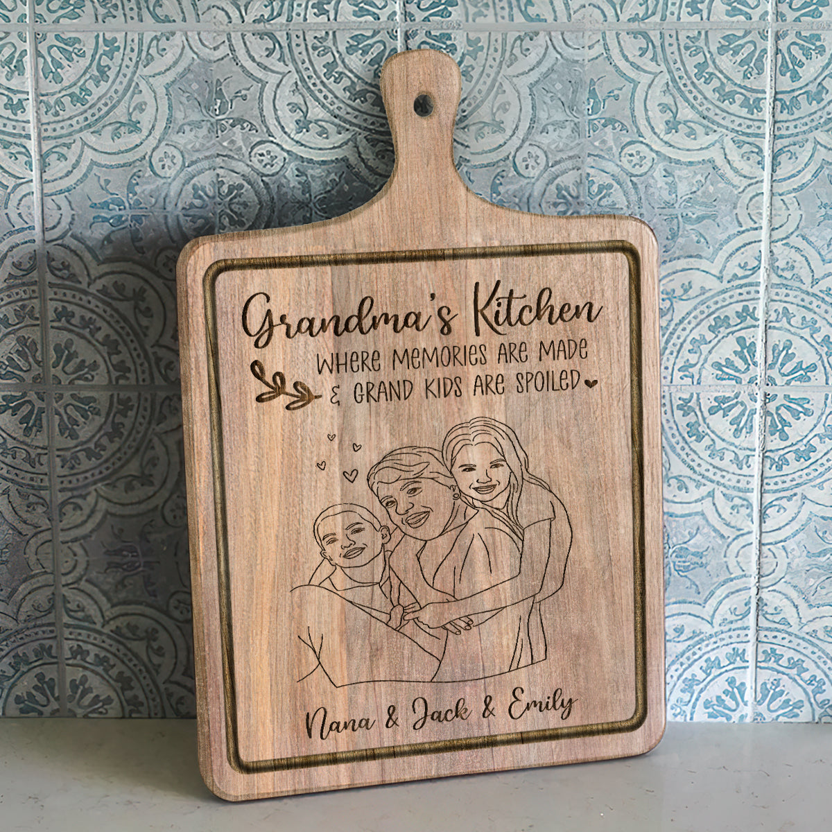 La cuisine de grand-mère - Planche à découper personnalisée pour grand-mère