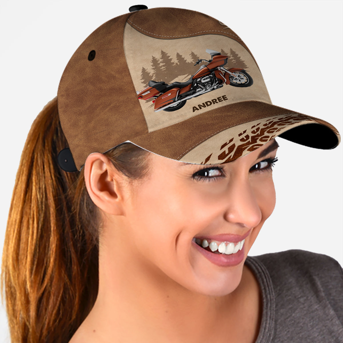 Happy Life - Casquette de motard classique personnalisée