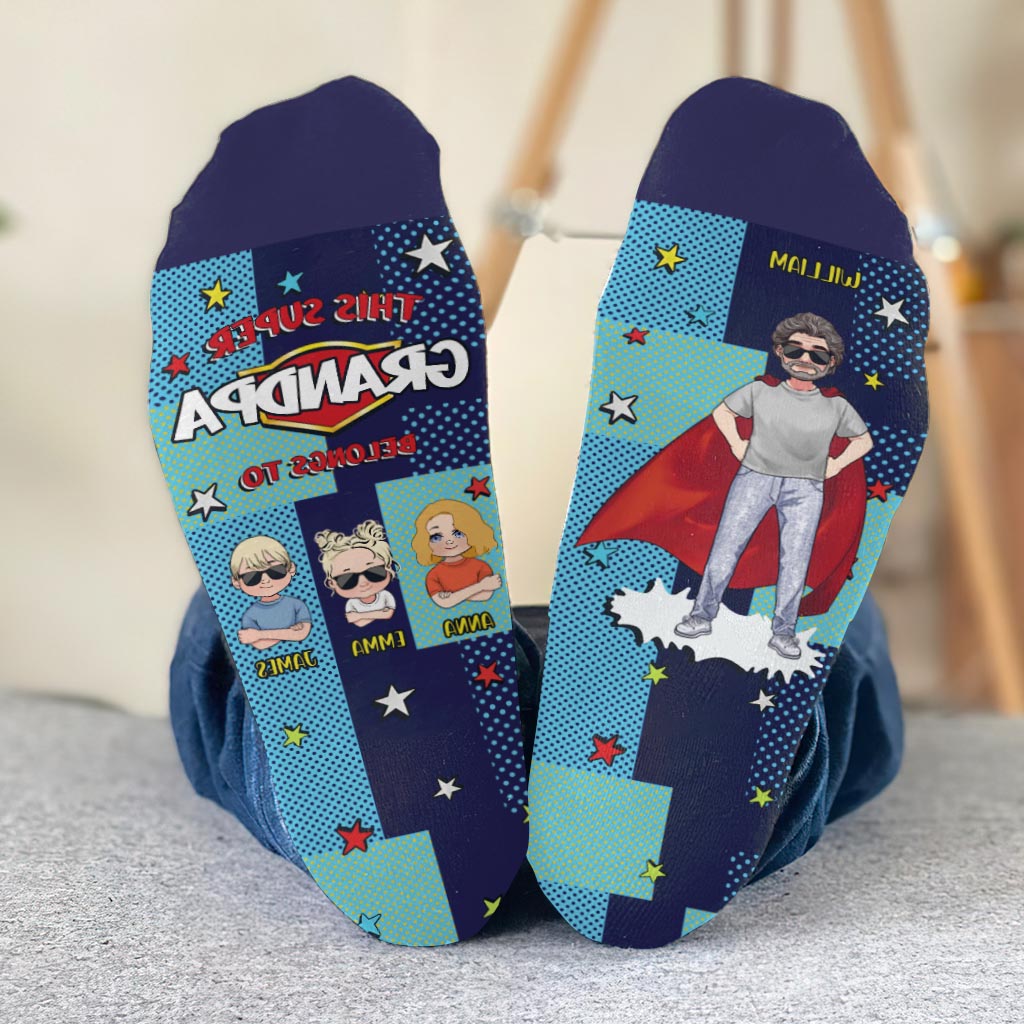 Super Dad - Gift for dad, grandpa, uncle, brother - Personalized Socks