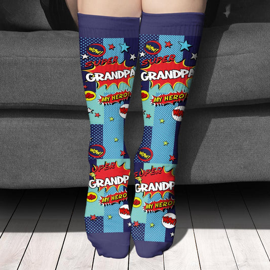 Super Papa - Cadeau pour papa, grand-père, oncle, frère - Chaussettes personnalisées