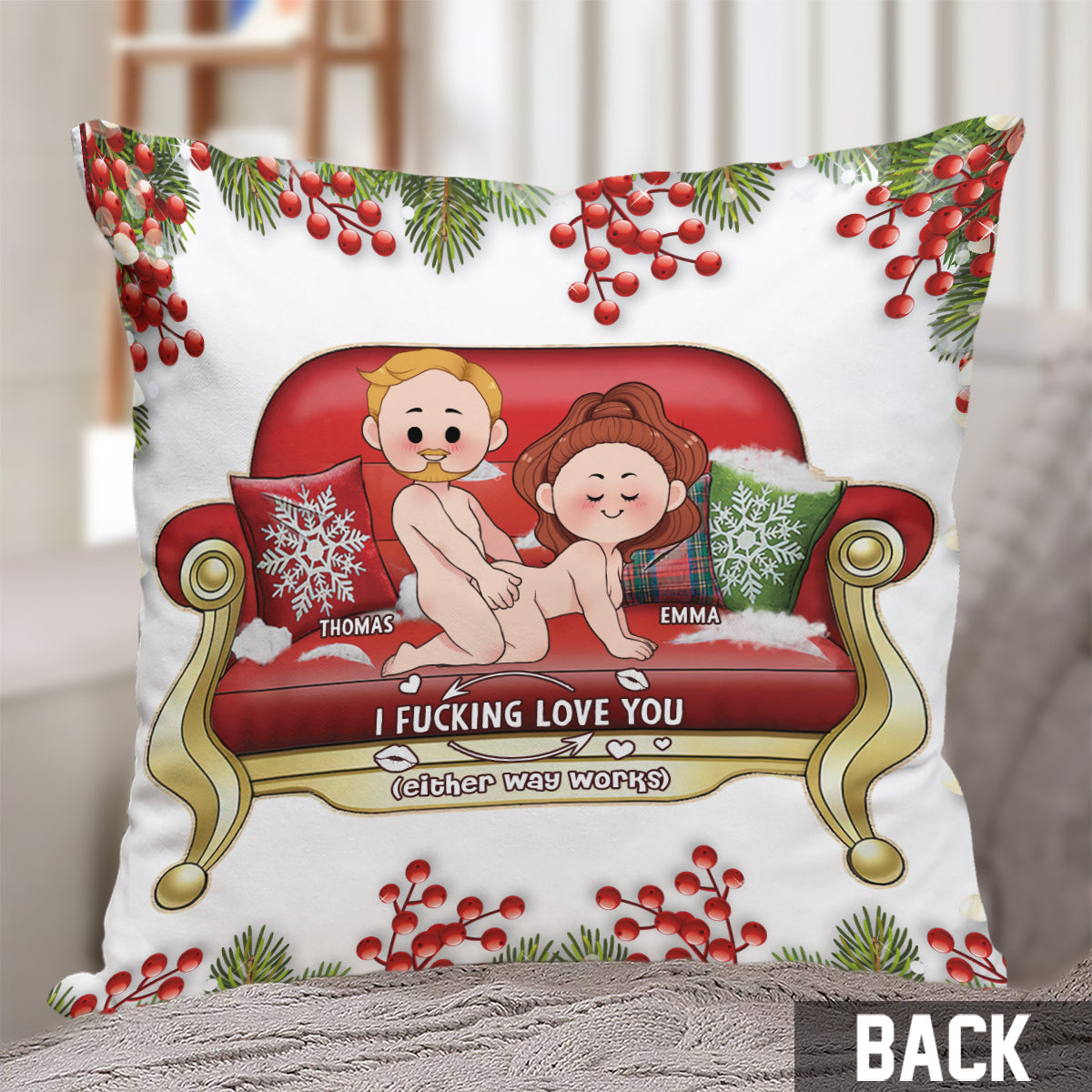 Je t'aime - Coussin décoratif personnalisé pour couple