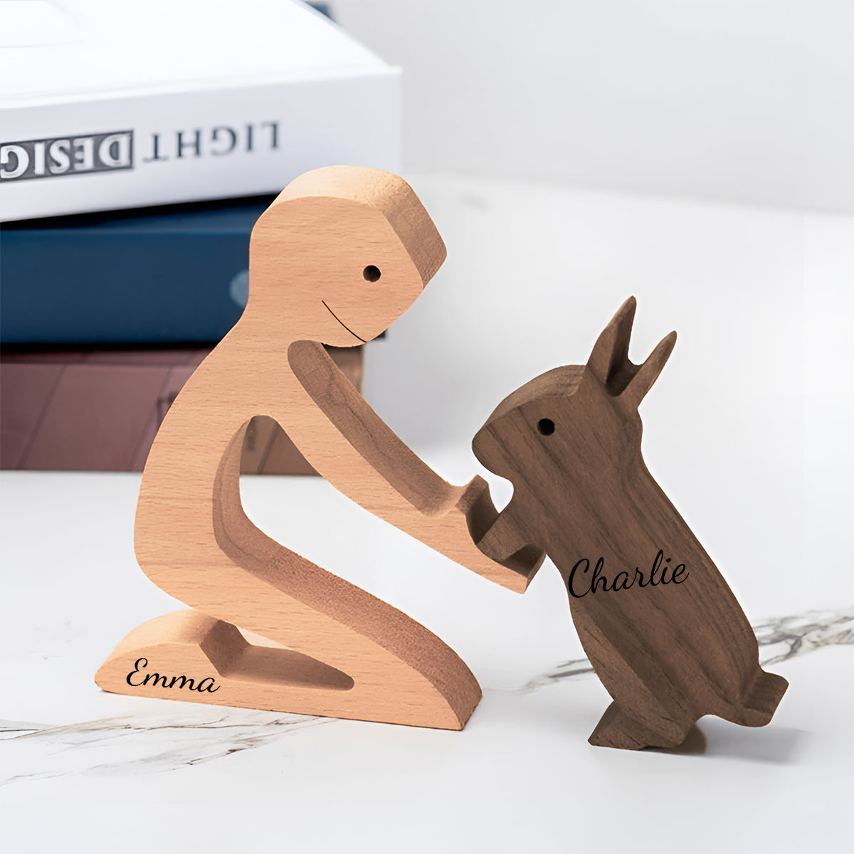 You & Me And The Dog - Personalized Couple Decorative Figures
